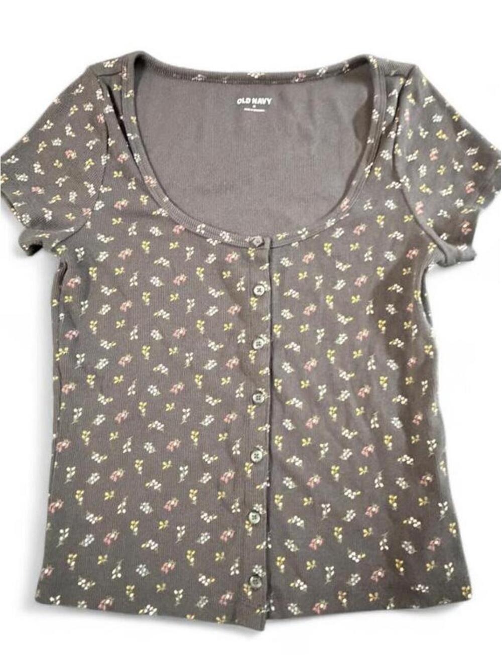 Old Navy Women's Black and Grey Shirt